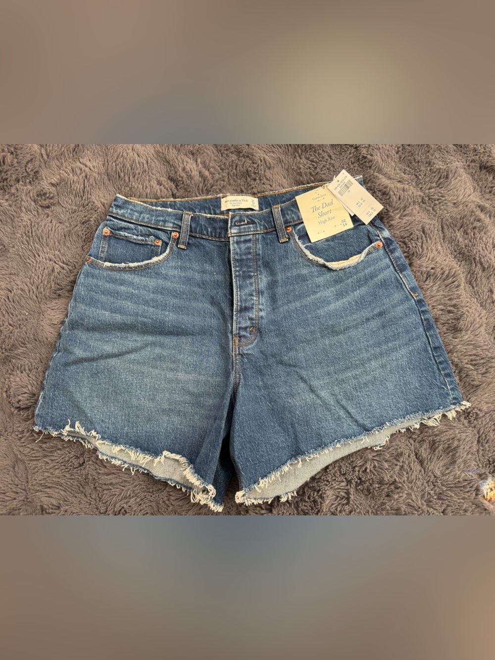 Abercrombie & Fitch curve love the dad short high rise size 32/14 - Picture 4 of 11